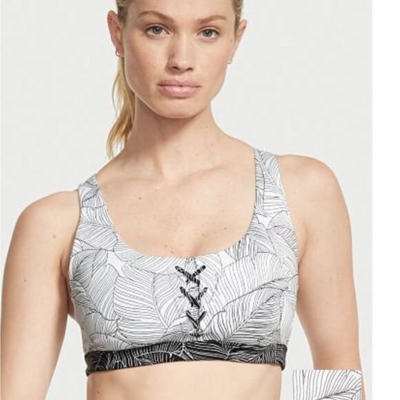 Victoria's Secret Other - Victoria's Secret Women's M/DD On Point Lace Up Sports Bra Leaf Print Pullover